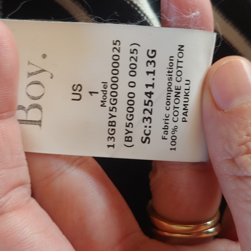 Boy. by Band of Outsiders Black Geometric Stripe Top – Size 1 (Small) - Picture 6 of 7
